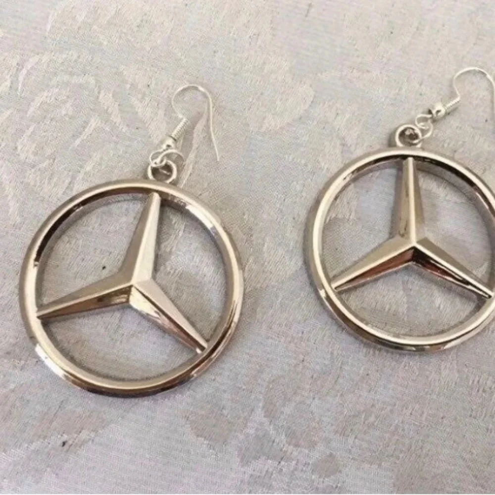 Benz Car Logo Hook Earrings